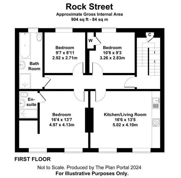 Floor Plan Image for 3 Bedroom Flat to Rent in Rock Street, Brighton