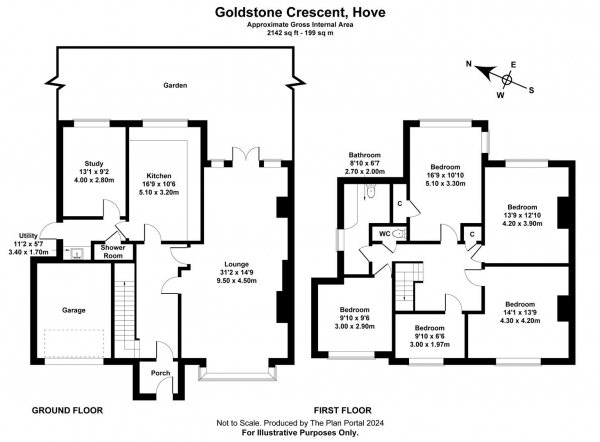 Floor Plan Image for 5 Bedroom Property to Rent in Goldstone Crescent, Hove