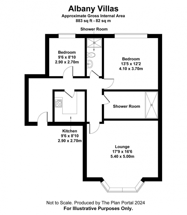 Floor Plan Image for 2 Bedroom Flat to Rent in Albany Villas, Hove