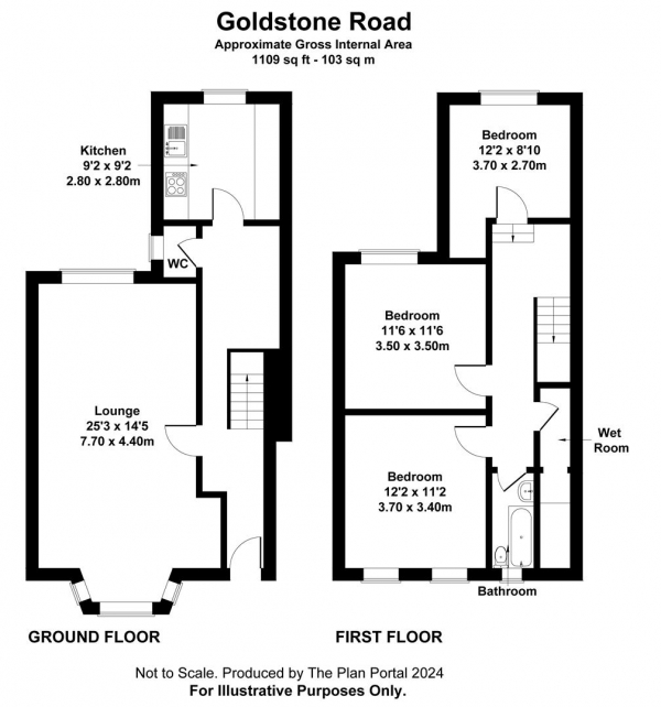 Floor Plan Image for 3 Bedroom Maisonette to Rent in Goldstone Road, Hove