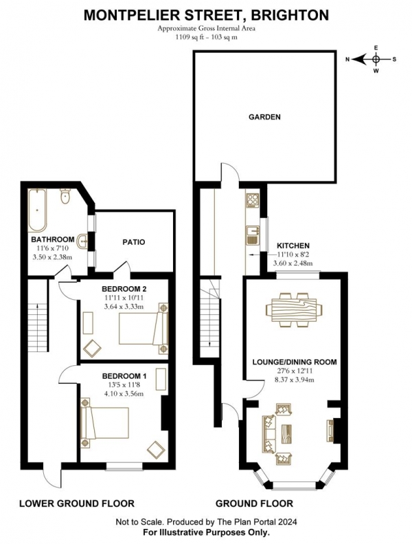 Floor Plan Image for 2 Bedroom Maisonette to Rent in Montpelier Street, Brighton