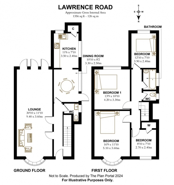 Floor Plan Image for 4 Bedroom Property to Rent in Lawrence Road Hove