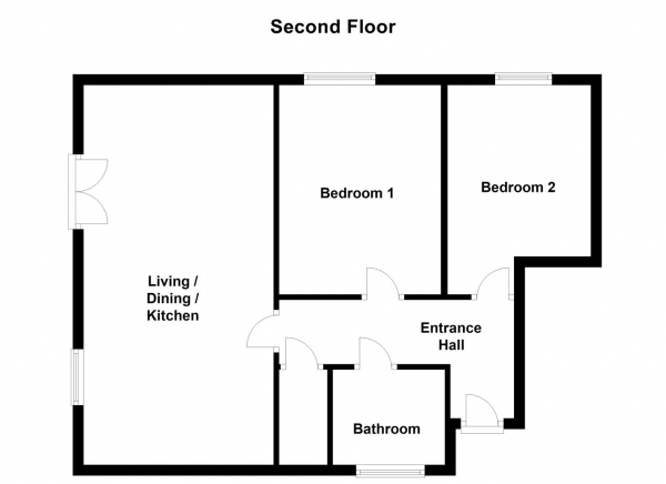 Floor Plan Image for 2 Bedroom Flat for Sale in Westgate, Wakefield