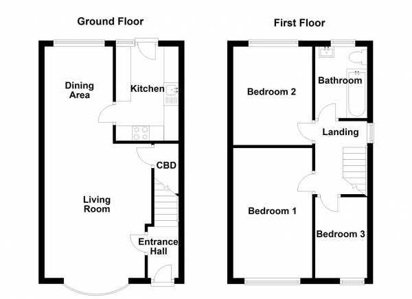 Floor Plan Image for 3 Bedroom Semi-Detached House for Sale in Top Orchard, Ryhill, Wakefield