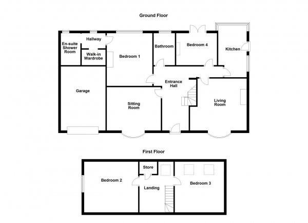 Floor Plan Image for 4 Bedroom Detached Bungalow for Sale in Brandy Carr Road, Kirkhamgate, Wakefield