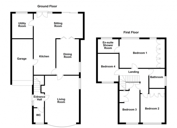 Floor Plan for 4 Bedroom Detached House for Sale in Heron Drive, Sandal, Wakefield, WF2, 6SW - OIRO &pound459,000