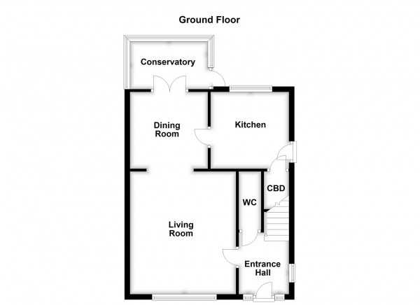Floor Plan for 3 Bedroom Detached House for Sale in Gentian Court, Wakefield, WF2, 0FE -  &pound275,000