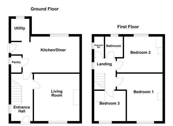 Floor Plan Image for 3 Bedroom Semi-Detached House for Sale in Andrew Crescent, Wakefield