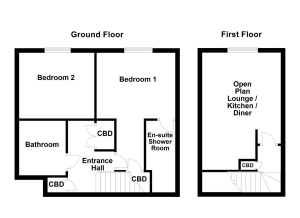 Floor Plan for 2 Bedroom Penthouse for Sale in Hebble Wharf, Navigation Walk, WF1, 5RD -  &pound160,000