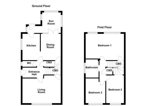 Floor Plan for 3 Bedroom Detached House for Sale in Canal Lane, Lofthouse, Wakefield, WF3, 3HW -  &pound250,000