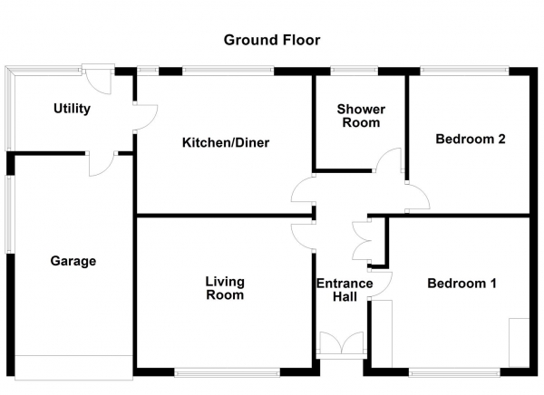 Floor Plan Image for 2 Bedroom Detached Bungalow for Sale in Windsor Road, Wakefield