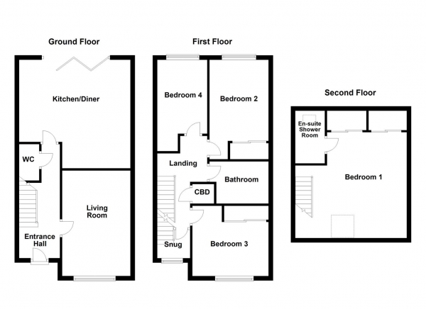 Floor Plan Image for 4 Bedroom Detached House for Sale in School Lane, Walton, Wakefield