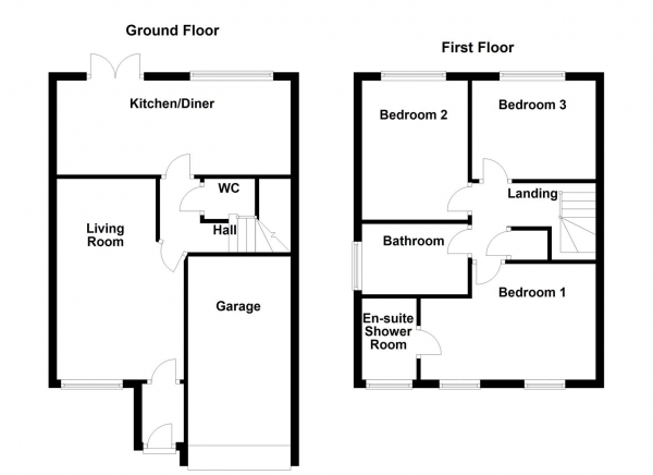 Floor Plan Image for 3 Bedroom Detached House for Sale in Rhubarb Hill, Wakefield