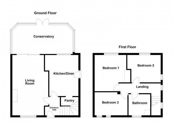 Floor Plan for 3 Bedroom Semi-Detached House for Sale in Magdalene Road, Wakefield, WF2, 8BA -  &pound210,000