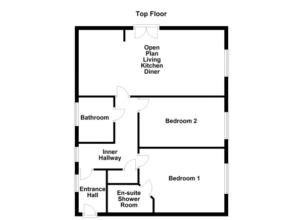 Floor Plan Image for 2 Bedroom Flat for Sale in Royal Troon Drive, Wakefield