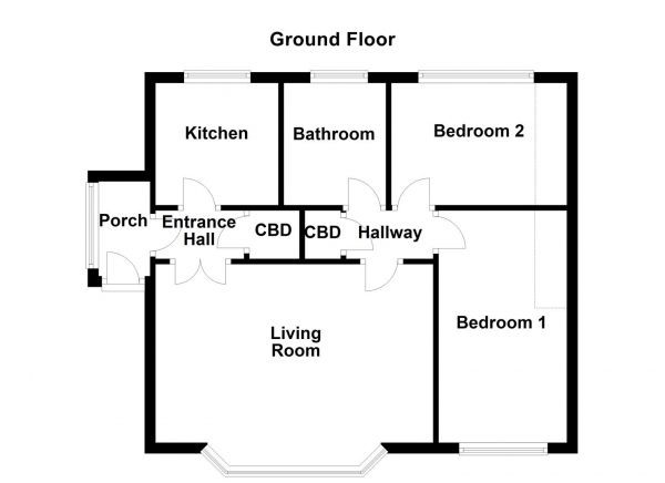 Floor Plan Image for 2 Bedroom Property for Sale in College Grove Road, Wakefield