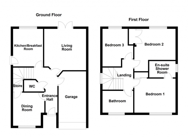 Floor Plan Image for 3 Bedroom Detached House for Sale in Pinderhill Avenue, Wakefield