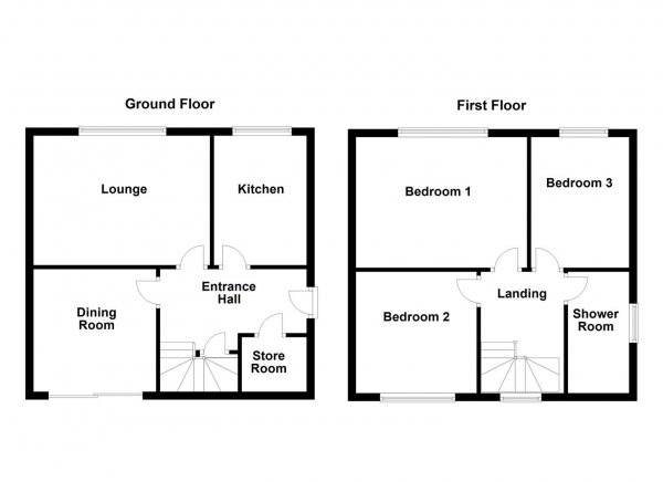 Floor Plan for 3 Bedroom Semi-Detached House for Sale in Warren Avenue, Wakefield, WF2, 7JW -  &pound169,950