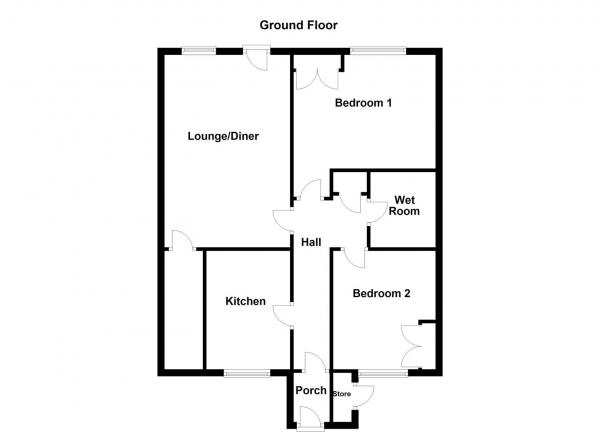 Floor Plan Image for 2 Bedroom Ground Flat for Sale in Holly Court, Outwood, Wakefield