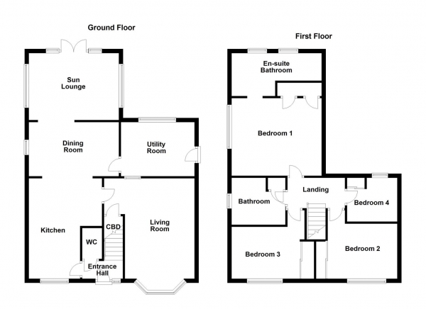 Floor Plan Image for 4 Bedroom Detached House for Sale in Queensbury Avenue, Outwood, Wakefield