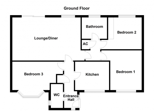 Floor Plan Image for 3 Bedroom Detached Bungalow for Sale in Queensbury Avenue, Wakefield