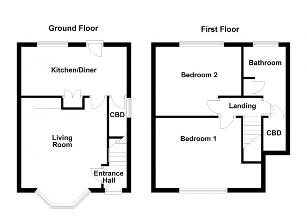 Floor Plan Image for 2 Bedroom Terraced House for Sale in Oakwood Avenue, Wakefield