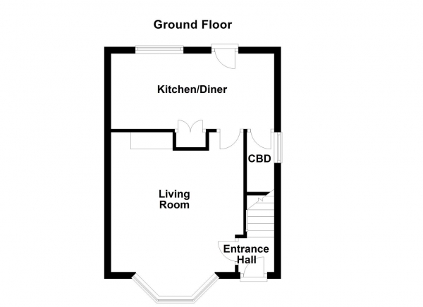 Floor Plan Image for 2 Bedroom Terraced House for Sale in Oakwood Avenue, Wakefield