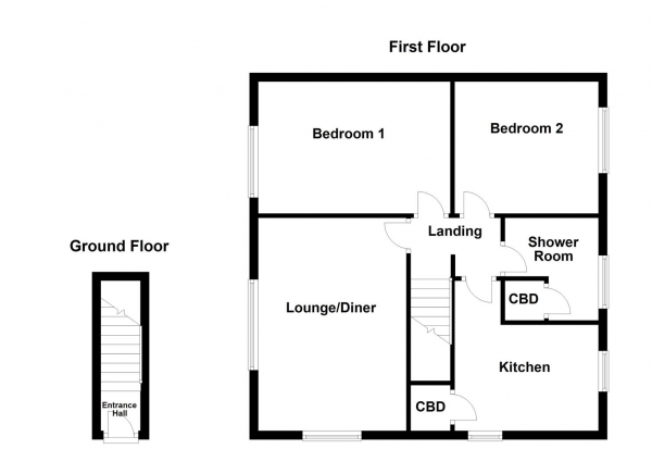 Floor Plan for 2 Bedroom Flat for Sale in Barnsley Road, Wakefield, WF2, 6EF -  &pound109,950