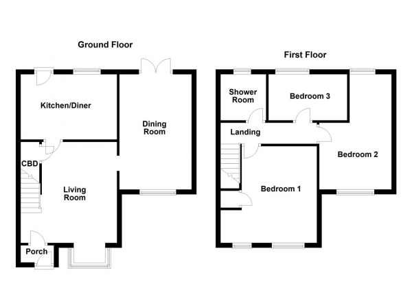 Floor Plan Image for 3 Bedroom Semi-Detached House for Sale in Fernleigh Court, Wakefield