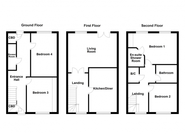 Floor Plan Image for 4 Bedroom Semi-Detached House for Sale in Chancel Road, Wakefield