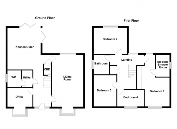 Floor Plan Image for 4 Bedroom Property for Sale in Cotham Drive, Wakefield