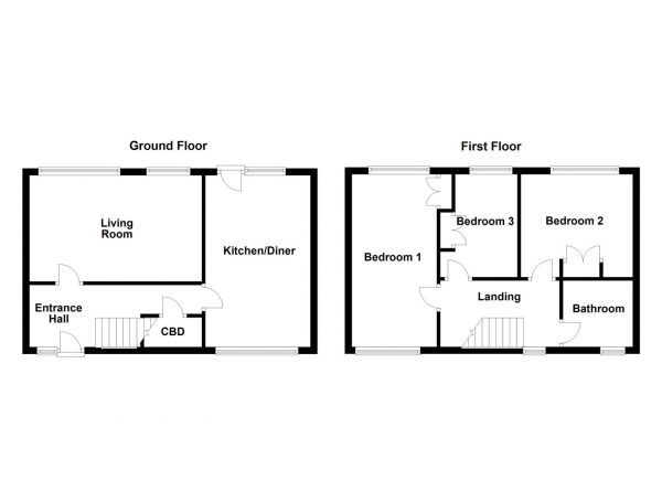 Floor Plan for 3 Bedroom Terraced House for Sale in Dacre Avenue, Wakefield, WF2, 8AH -  &pound159,995