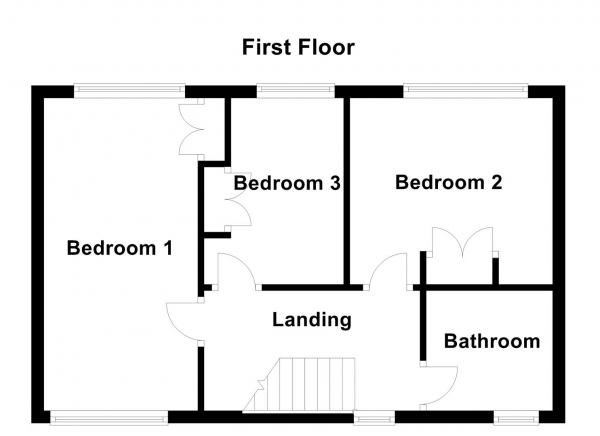 Floor Plan for 3 Bedroom Terraced House for Sale in Dacre Avenue, Wakefield, WF2, 8AH -  &pound159,995