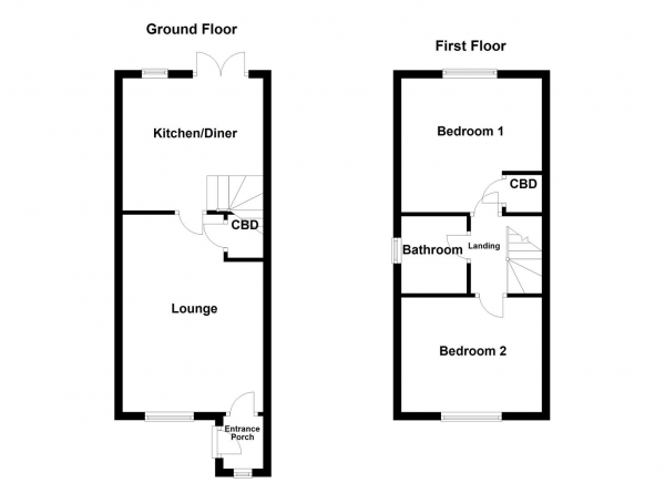 Floor Plan for 2 Bedroom Semi-Detached House for Sale in Foxglove Folly, Wakefield, WF2, 0FF -  &pound174,950