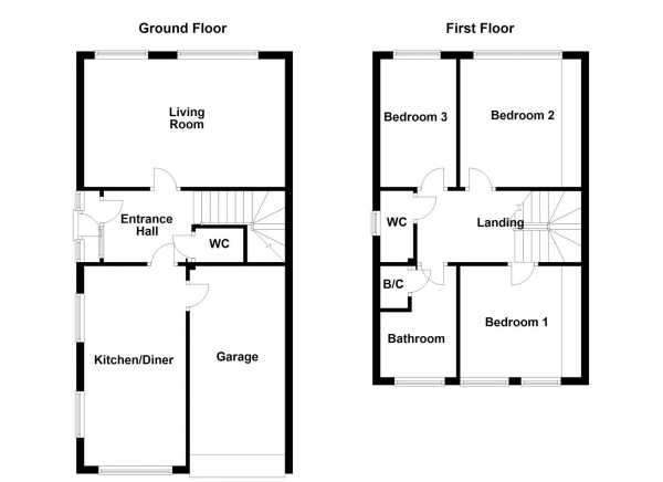 Floor Plan Image for 3 Bedroom Property for Sale in Wrenthorpe Road, Wrenthorpe, Wakefield