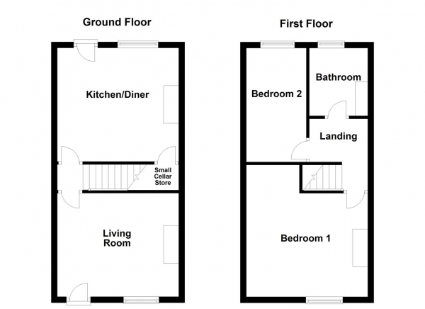 Floor Plan Image for 2 Bedroom Terraced House for Sale in Aberford Road, Stanley, Wakefield