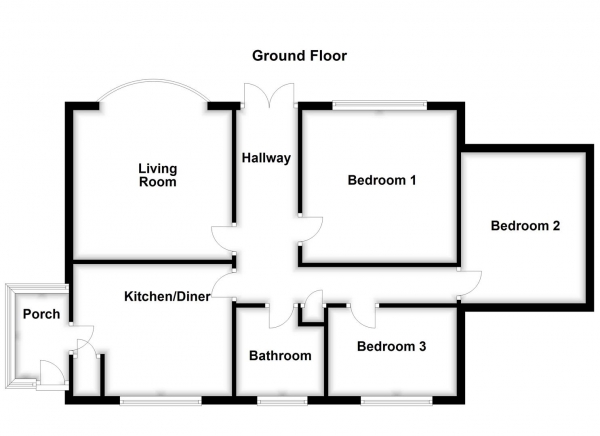 Floor Plan Image for 3 Bedroom Detached Bungalow for Sale in High Street, Crigglestone, Wakefield