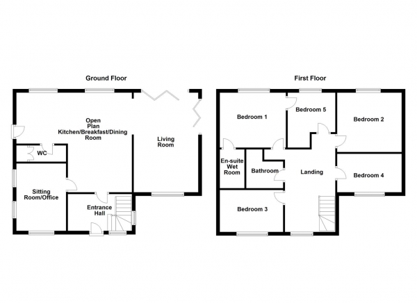 Floor Plan Image for 5 Bedroom Detached House for Sale in School Lane, Walton