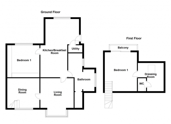 Floor Plan Image for 2 Bedroom Semi-Detached Bungalow for Sale in High Street, Crigglestone, Wakefield