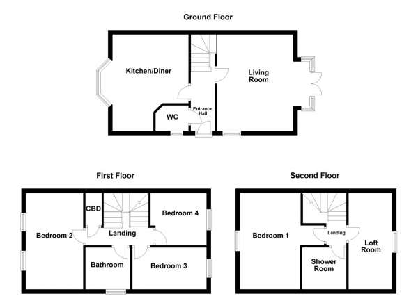 Floor Plan Image for 4 Bedroom Semi-Detached House for Sale in Springfield Road, Lofthouse, Wakefield