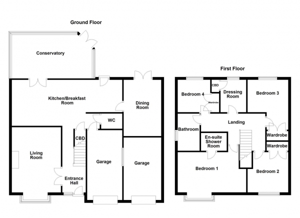 Floor Plan Image for 4 Bedroom Detached House for Sale in Hazelwood Road, Outwood, Wakefield