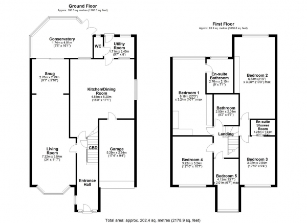 Floor Plan Image for 5 Bedroom Detached House for Sale in The Orchard, Wrenthorpe, Wakefield