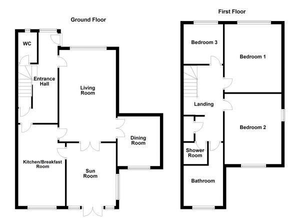 Floor Plan Image for 3 Bedroom Detached House for Sale in Thornbury Road, Wakefield