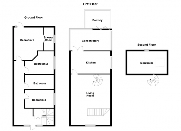 Floor Plan Image for 3 Bedroom Cottage for Sale in School Hill, Newmillerdam, Wakefield