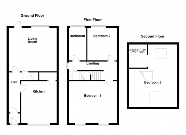 Floor Plan Image for 3 Bedroom End of Terrace House for Sale in Leeds Road, Wakefield