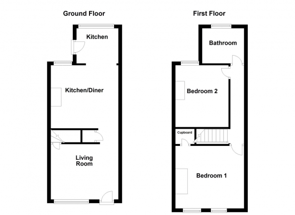 Floor Plan Image for 2 Bedroom Terraced House for Sale in Portland Street, Wakefield