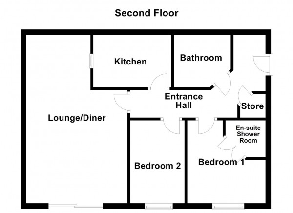 Floor Plan Image for 2 Bedroom Property for Sale in St Christophers Walk, Wakefield, WF1 2UP