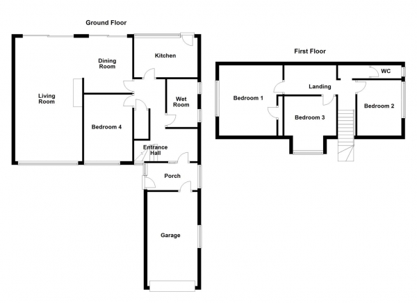 Floor Plan Image for 4 Bedroom Detached Bungalow for Sale in Pinders Grove, Pinders Heath, Wakefield