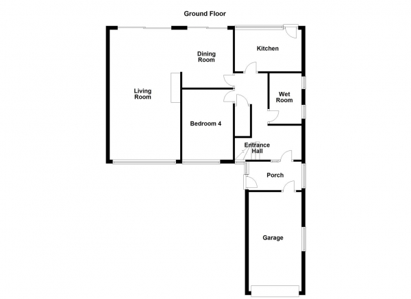 Floor Plan Image for 4 Bedroom Detached Bungalow for Sale in Pinders Grove, Pinders Heath, Wakefield