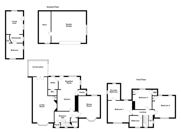 Floor Plan for 3 Bedroom Detached House for Sale in Milnthorpe Lane, Wakefield, WF2, 7HT -  &pound785,000